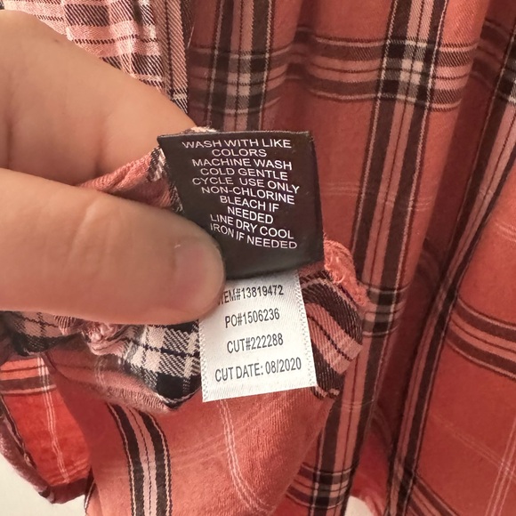 Torrid | Peach Plaid Twill Peplum Babydoll Popover Top Size 2X - Picture 14 of 14
